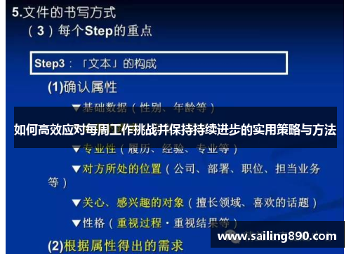 如何高效应对每周工作挑战并保持持续进步的实用策略与方法