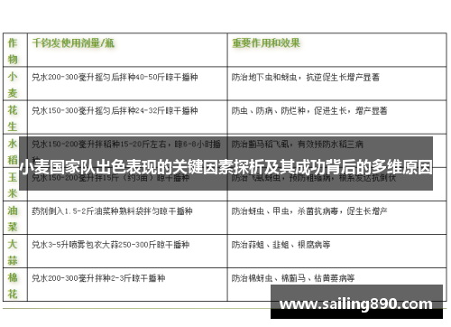 小麦国家队出色表现的关键因素探析及其成功背后的多维原因 小麦国家队出色表现的关键因素探析及其成功背后的多维原因
